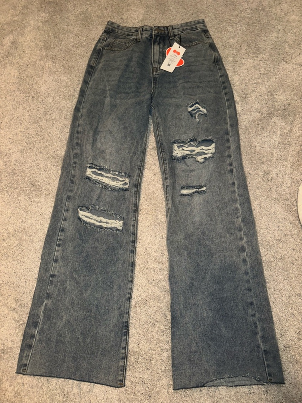 Cider light blue distressed denim jeans - new with tags - size XS